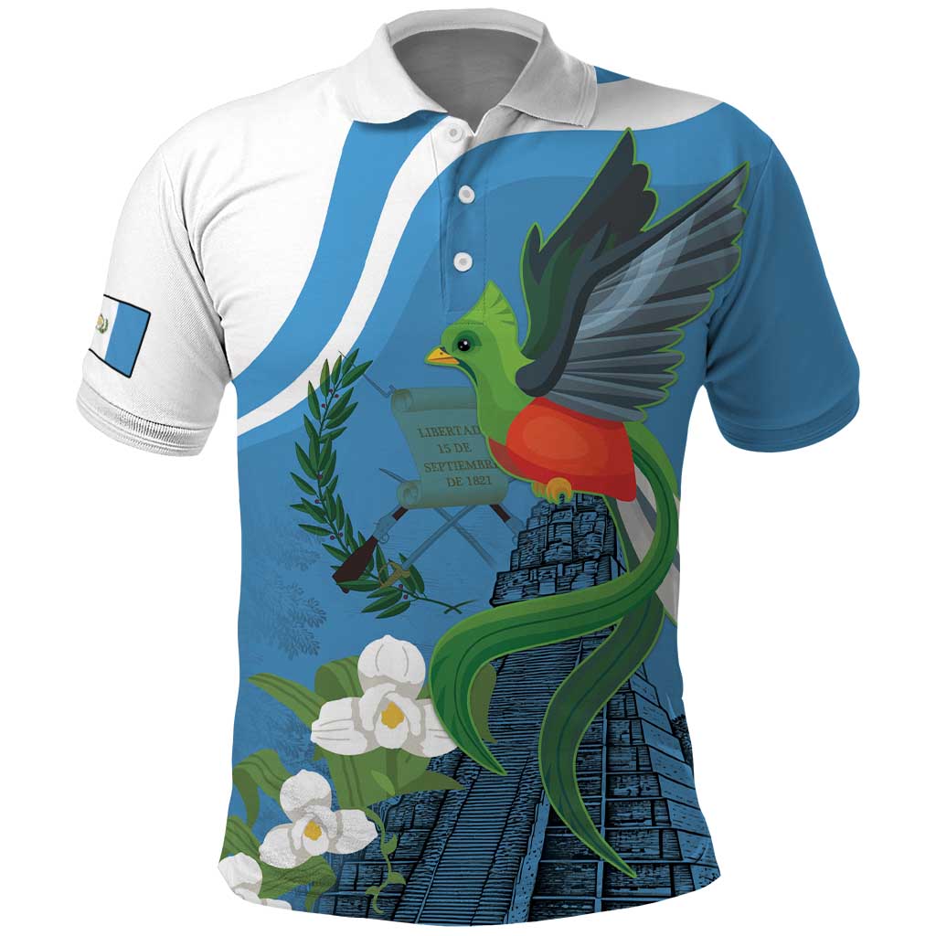 Guatemala Independence Day Polo Shirt Guatemalan Quetzal Libre Crezca Fecundo LT18