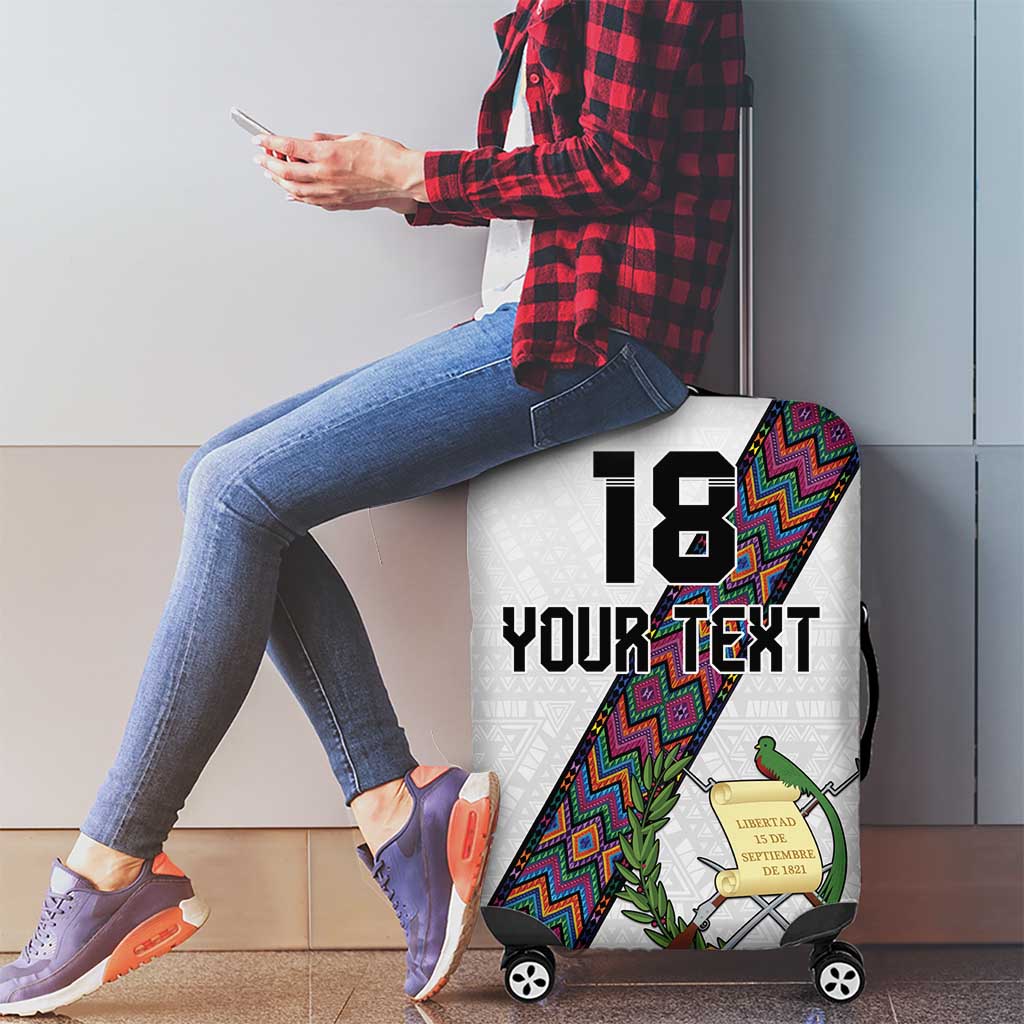 Custom Guatemala Football Luggage Cover Los Chapines White Version LT18
