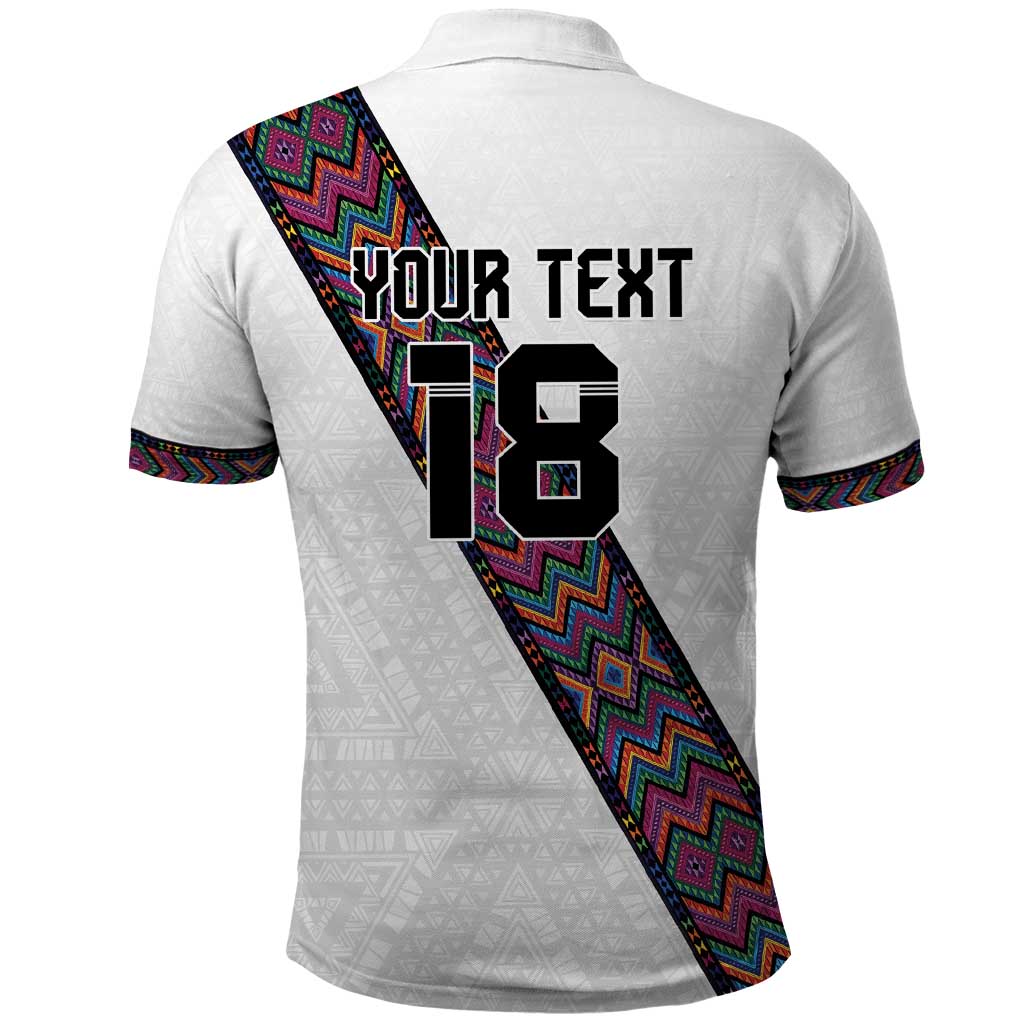 Custom Guatemala Football Polo Shirt Los Chapines White Version LT18
