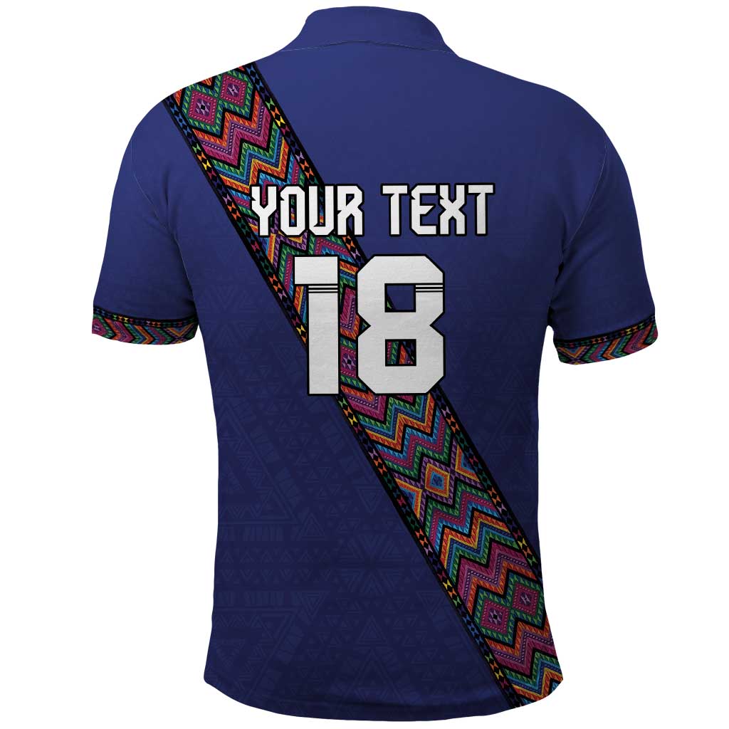 Custom Guatemala Football Polo Shirt Los Chapines Blue Version LT18