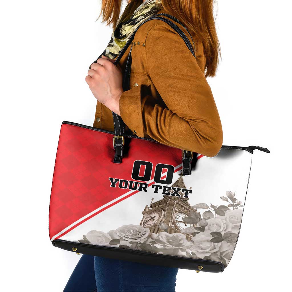 Custom England Rose Leather Tote Bag With Big Ben LT18