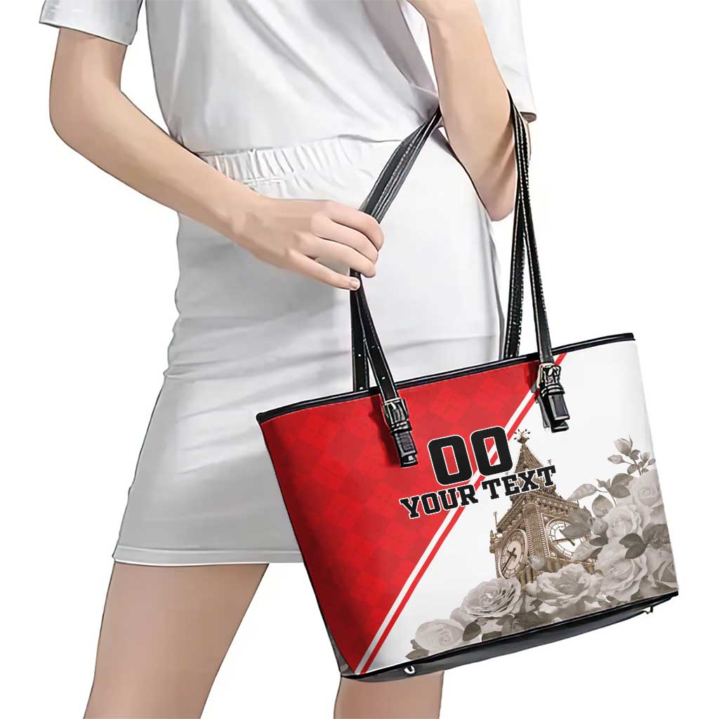 Custom England Rose Leather Tote Bag With Big Ben LT18