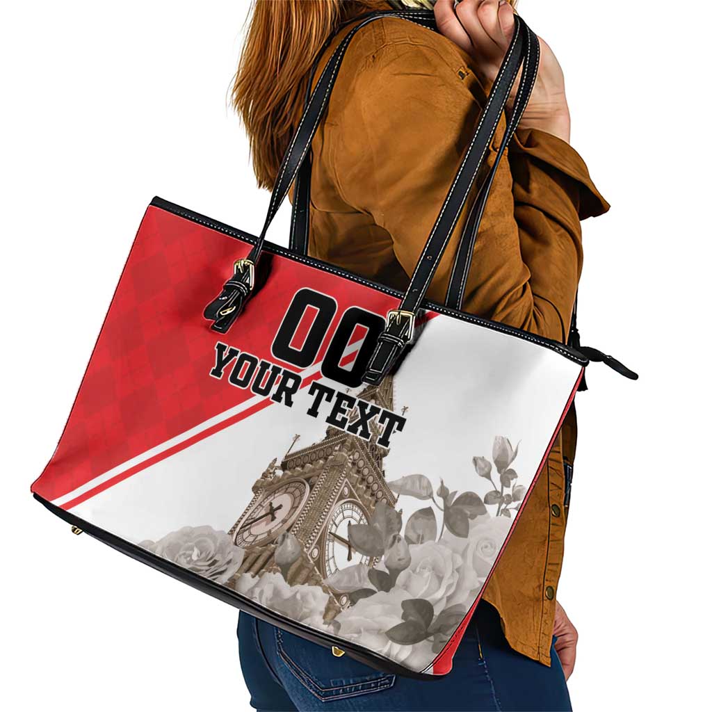 Custom England Rose Leather Tote Bag With Big Ben LT18