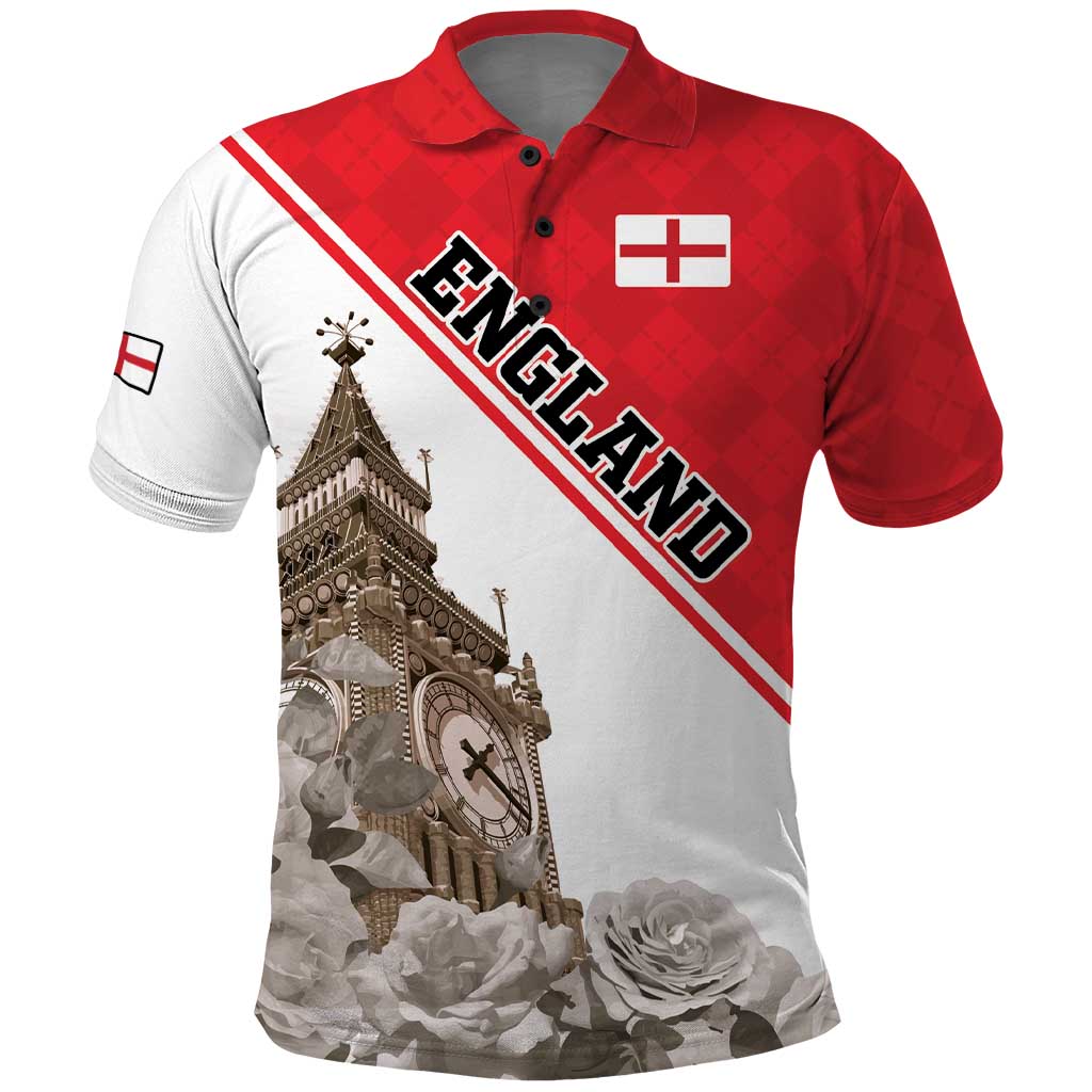 Custom England Rose Polo Shirt With Big Ben LT18
