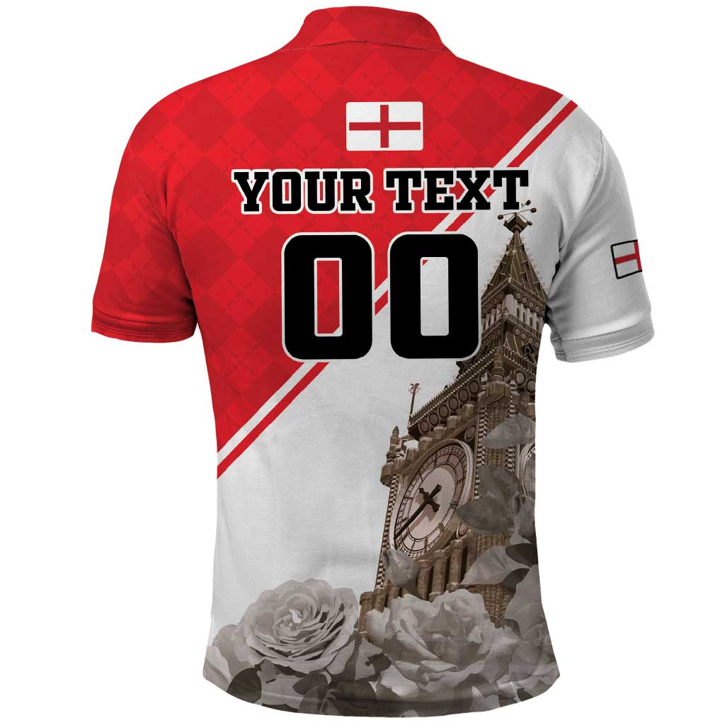 Custom England Rose Polo Shirt With Big Ben LT18