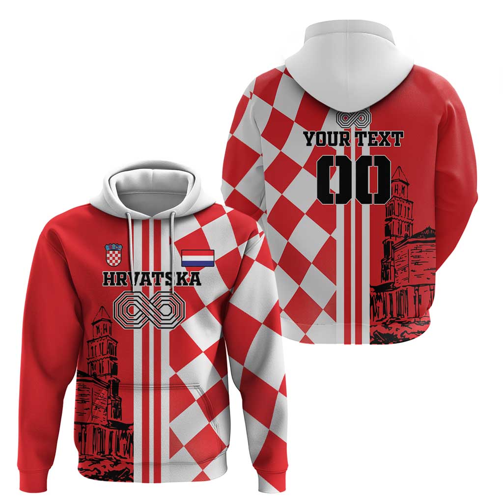 Custom Croatia Hoodie Checkerboard Hrvatska Simple Style LT18
