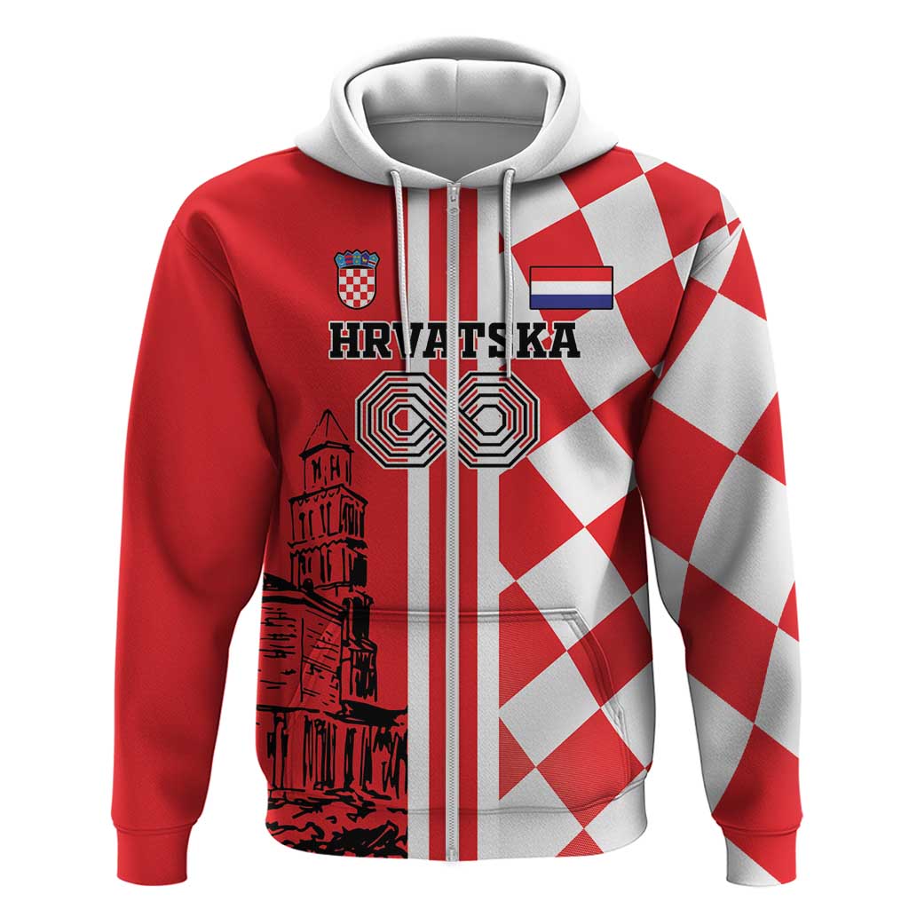 Custom Croatia Hoodie Checkerboard Hrvatska Simple Style LT18