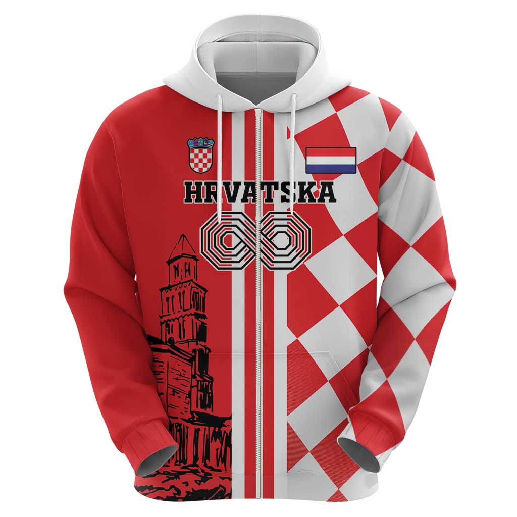 Custom Croatia Hoodie Checkerboard Hrvatska Simple Style LT18