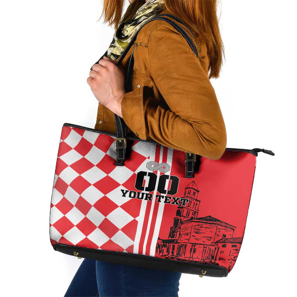 Custom Croatia Leather Tote Bag Checkerboard Hrvatska Simple Style LT18