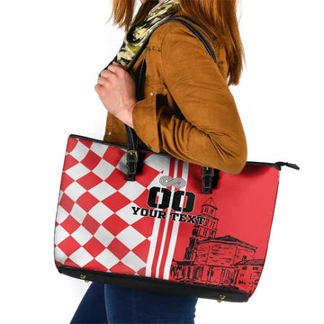 Custom Croatia Leather Tote Bag Checkerboard Hrvatska Simple Style LT18