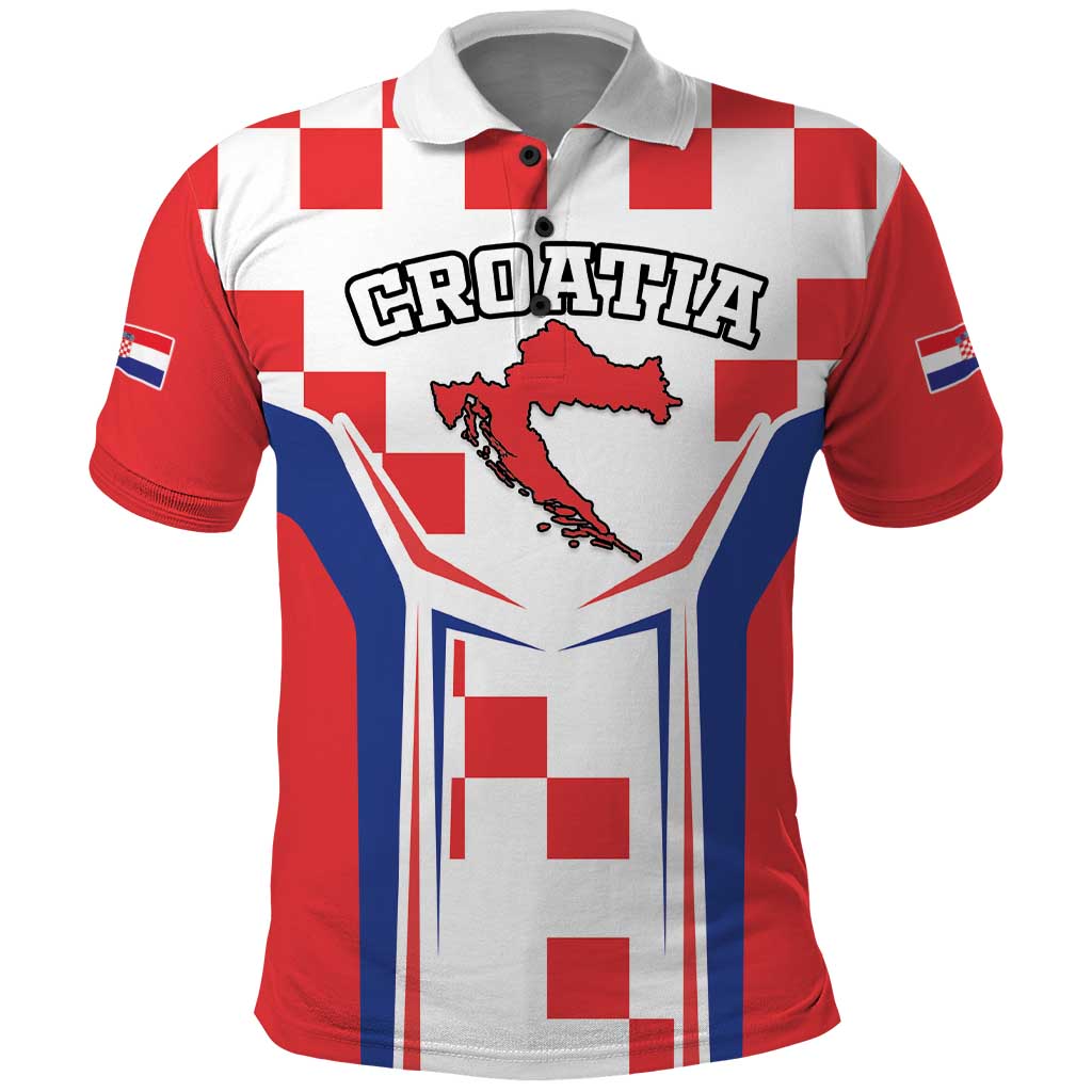 Custom Croatia Checkerboard Polo Shirt Simple Style LT18