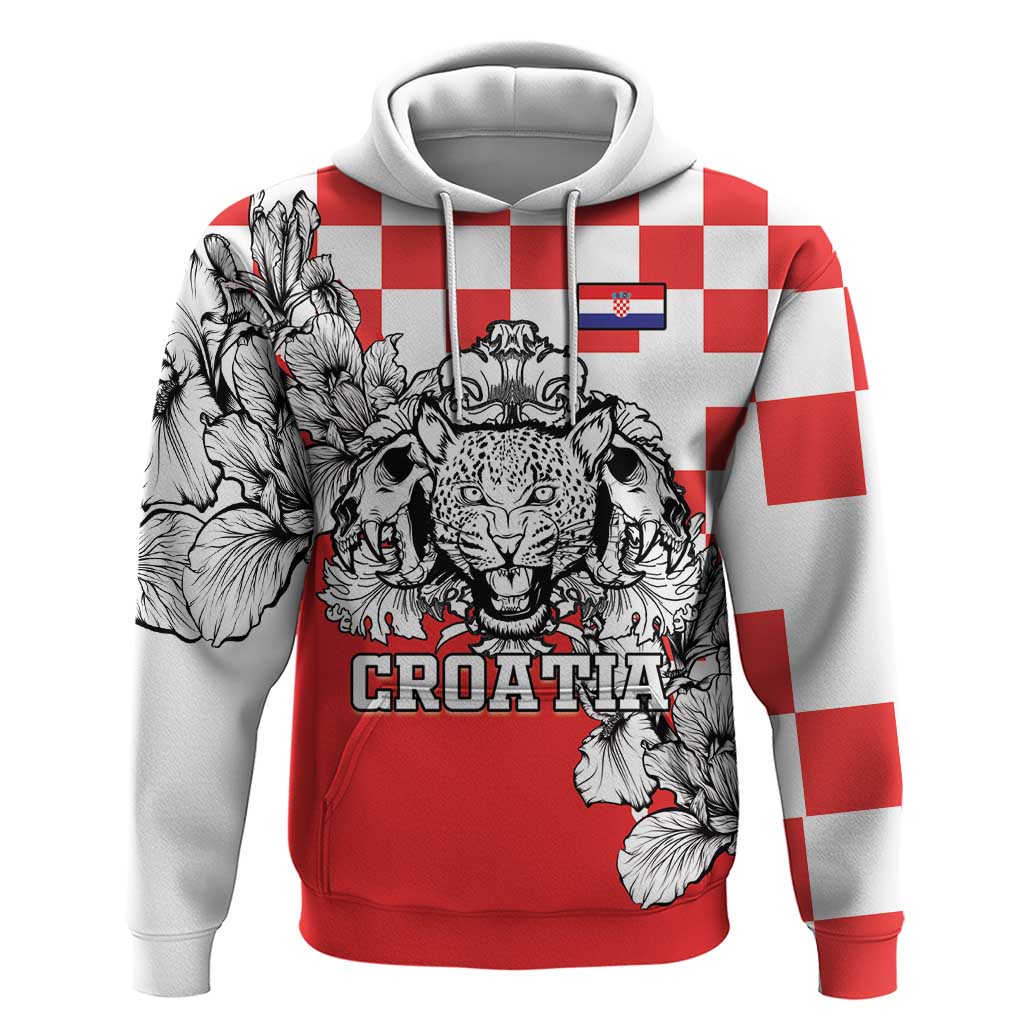 Personalized Croatia Leopard Heads Hoodie With Iris LT18