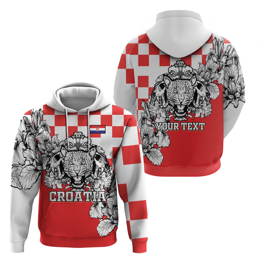 Personalized Croatia Leopard Heads Hoodie With Iris LT18