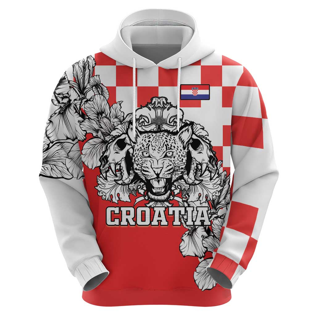 Personalized Croatia Leopard Heads Hoodie With Iris LT18