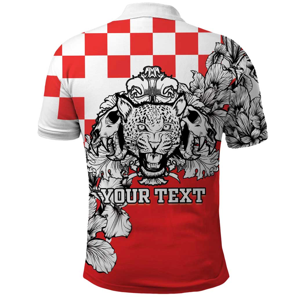 Personalized Croatia Leopard Heads Polo Shirt With Iris LT18