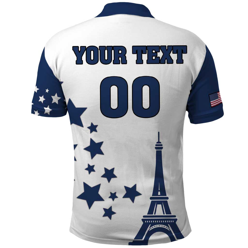 Custom USA Summer Sport 2024 Polo Shirt Eiffel Tower 2024 LT18
