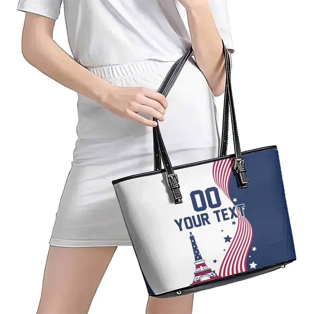 Custom USA Summer Sport 2024 Leather Tote Bag Flag Of The United States LT18