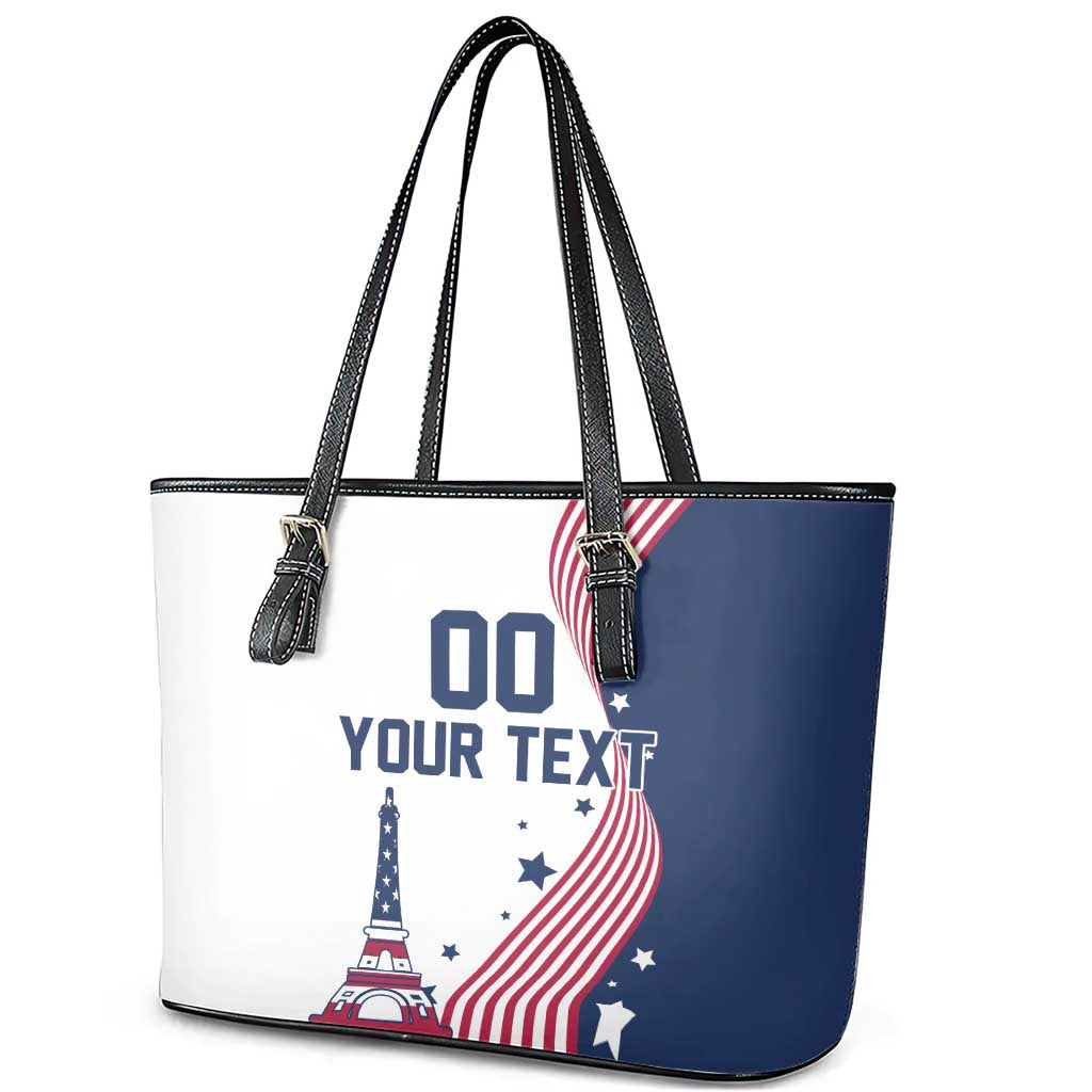 Custom USA Summer Sport 2024 Leather Tote Bag Flag Of The United States LT18