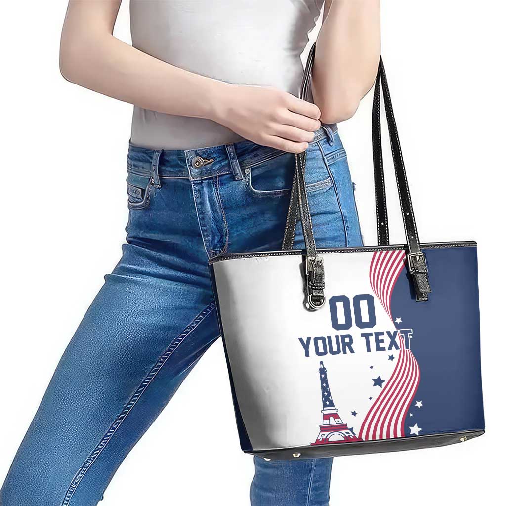 Custom USA Summer Sport 2024 Leather Tote Bag Flag Of The United States LT18