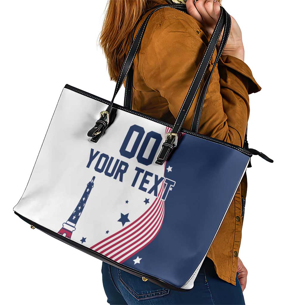 Custom USA Summer Sport 2024 Leather Tote Bag Flag Of The United States LT18
