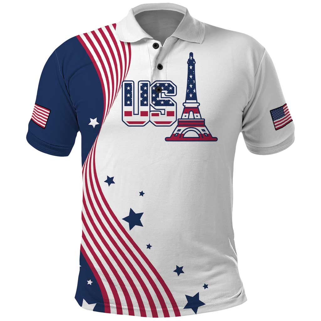 Custom USA Summer Sport 2024 Polo Shirt Flag Of The United States LT18