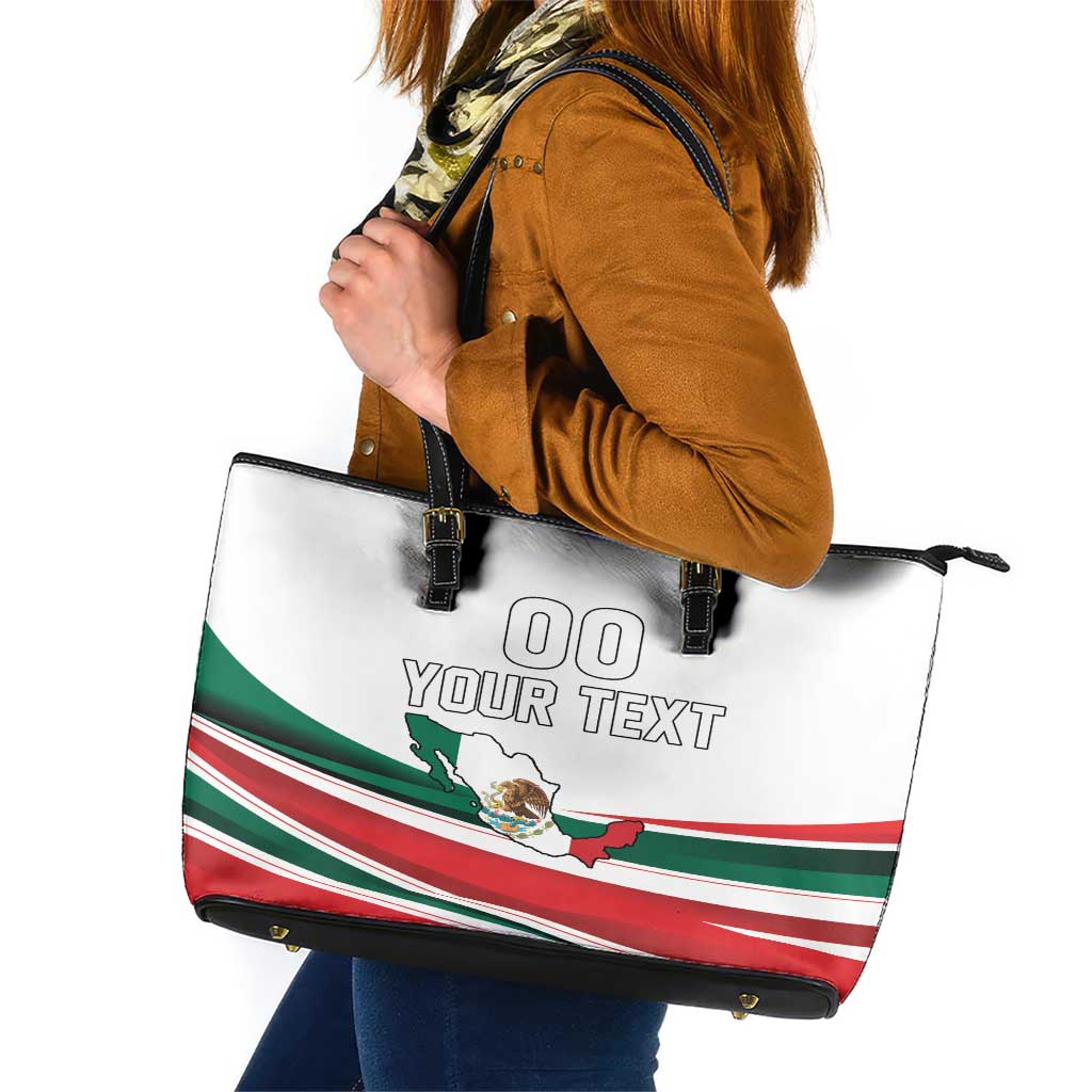 Custom Mexico Independence Day Leather Tote Bag El Grito De Independencia LT18