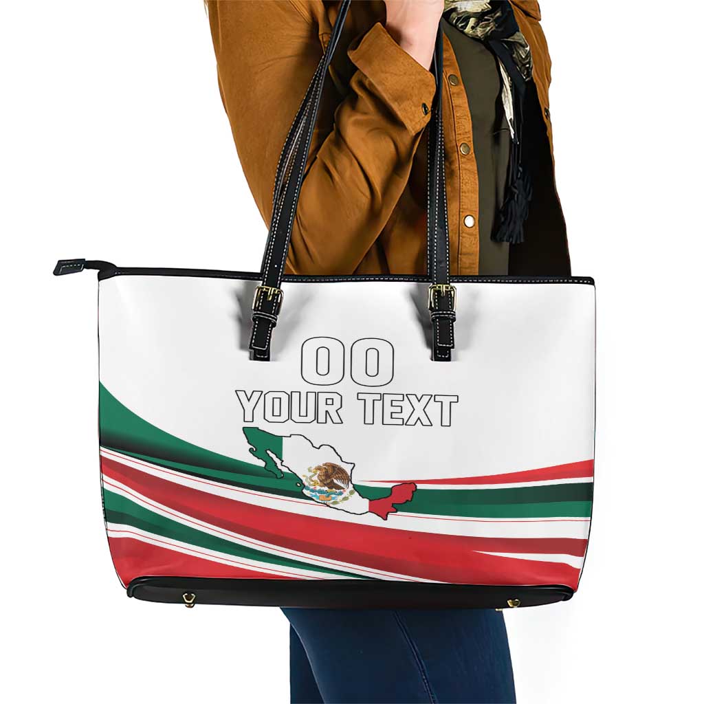 Custom Mexico Independence Day Leather Tote Bag El Grito De Independencia LT18
