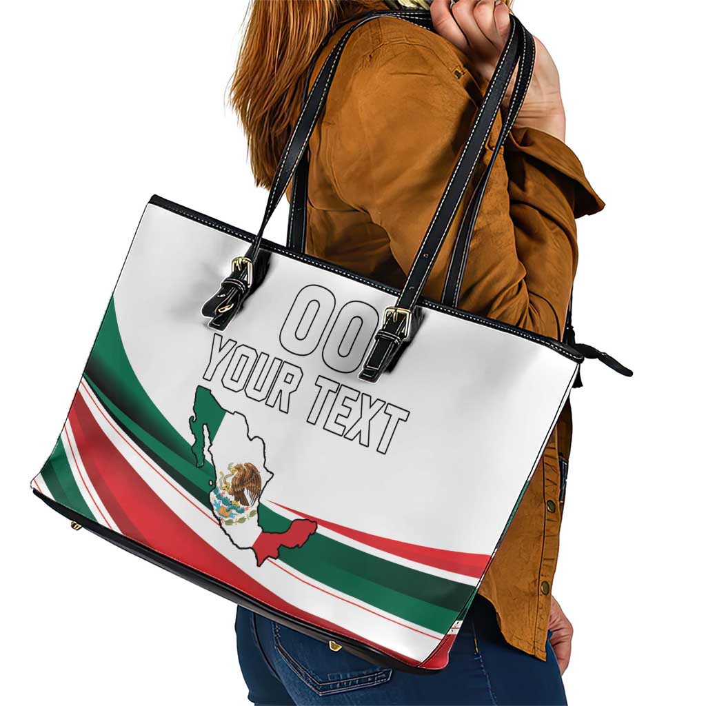Custom Mexico Independence Day Leather Tote Bag El Grito De Independencia LT18