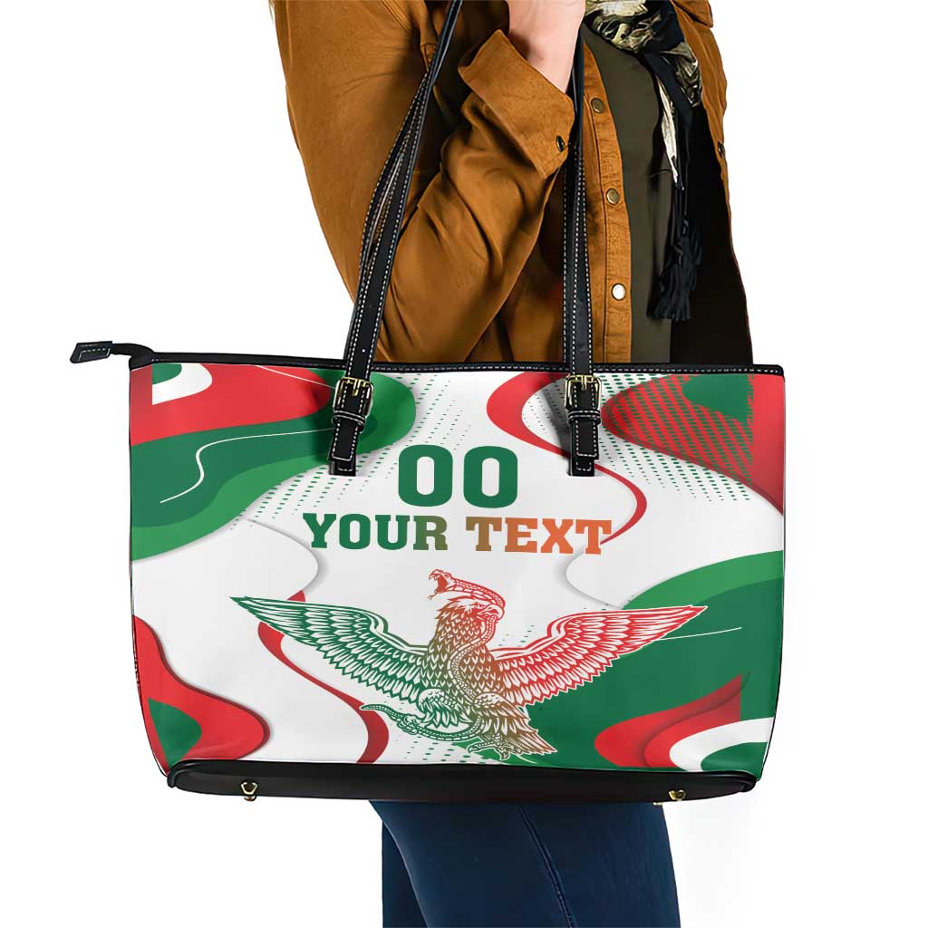 Custom Mexico Independence Day Leather Tote Bag Monumento A La Independencia LT18