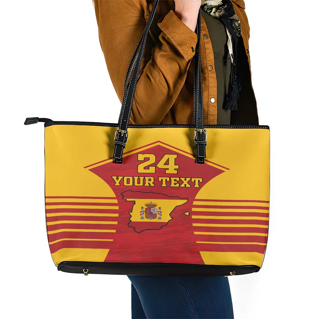 Custom Spain Coat Of Arms Leather Tote Bag Sport Style LT18