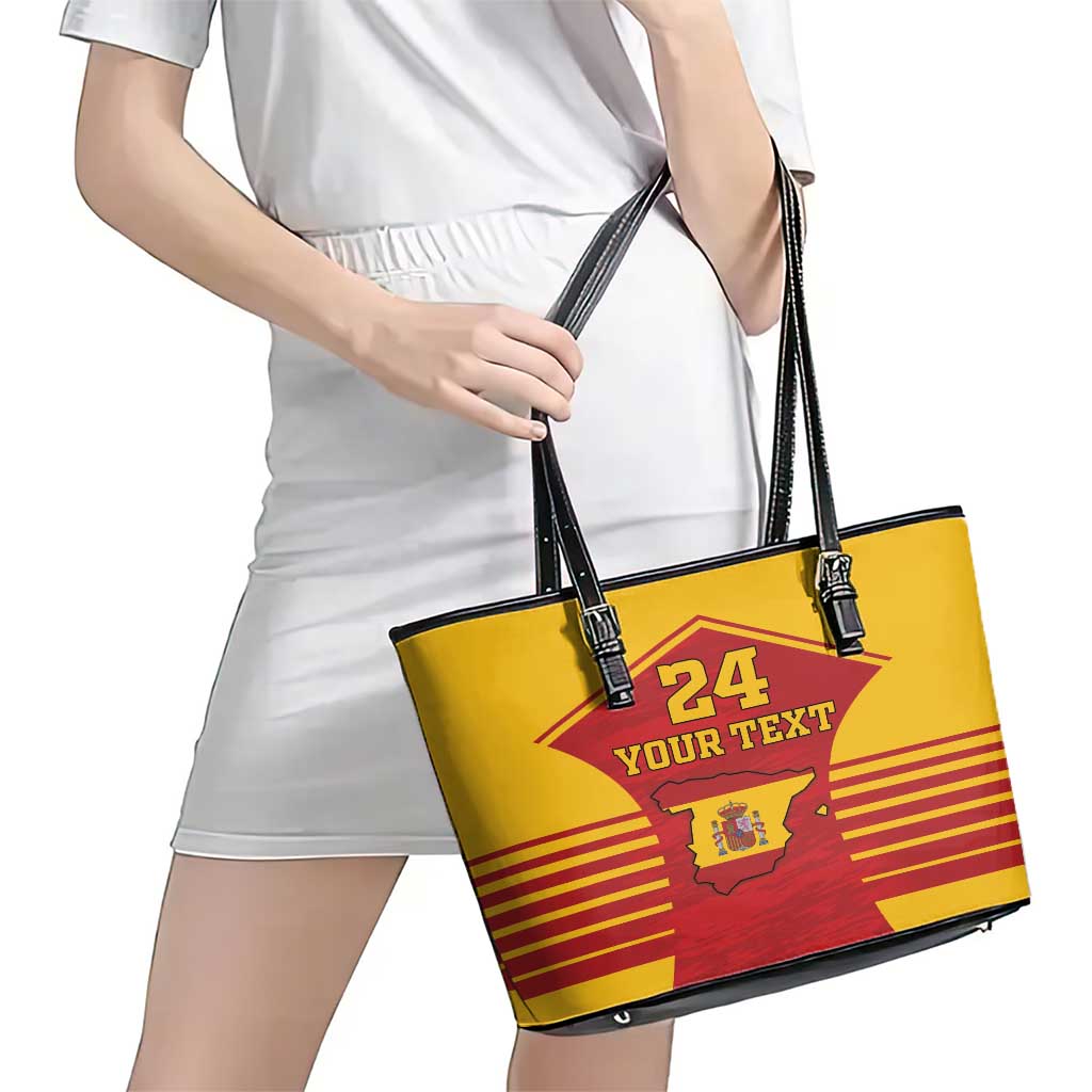 Custom Spain Coat Of Arms Leather Tote Bag Sport Style LT18