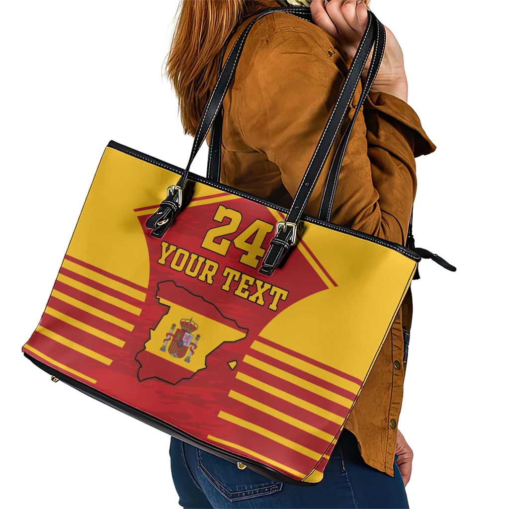 Custom Spain Coat Of Arms Leather Tote Bag Sport Style LT18