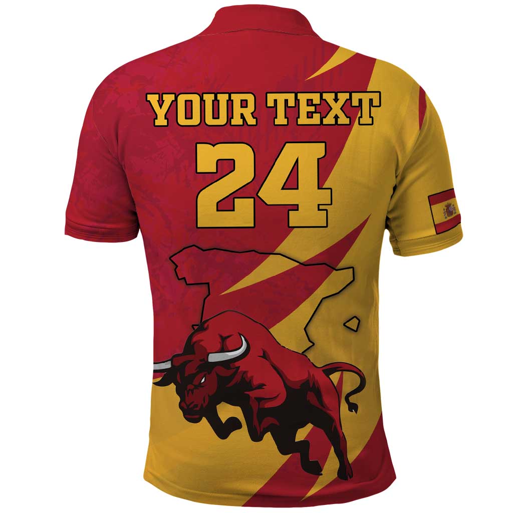 Custom Spain Aggressive Fighting Bull Polo Shirt With Carnation Flowers LT18