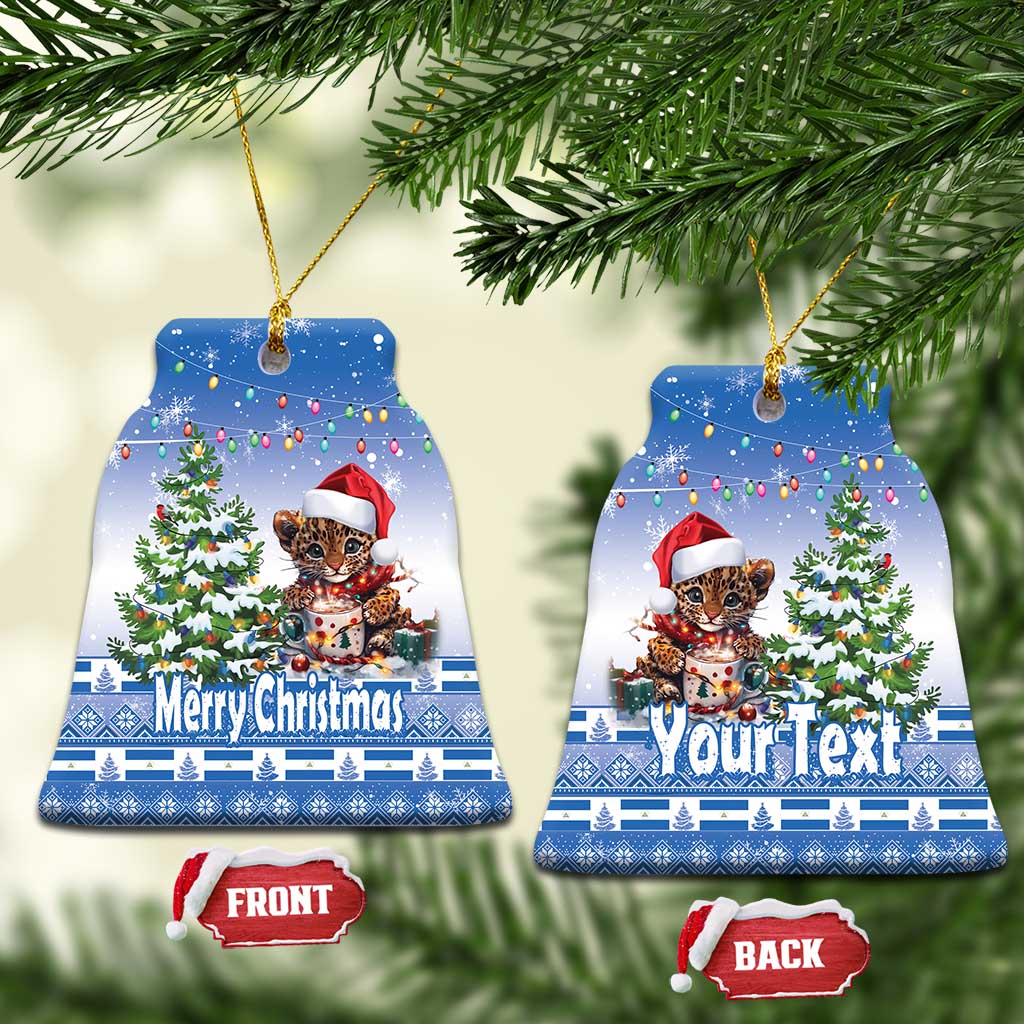 Personalized Nicaragua Christmas Ceramic Ornament Panthera Onca Cute With Christmas Tree LT18