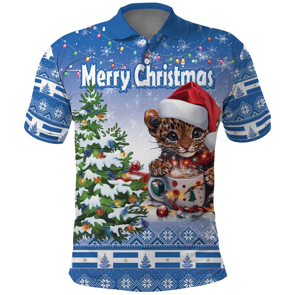 Personalized Nicaragua Christmas Polo Shirt Panthera Onca Cute With Christmas Tree LT18