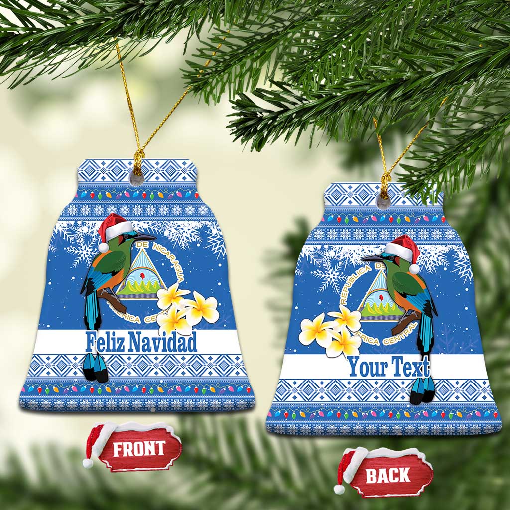Personalized Nicaragua Christmas Ceramic Ornament Turquoise-Browed Motmot With Coat Of Arms LT18