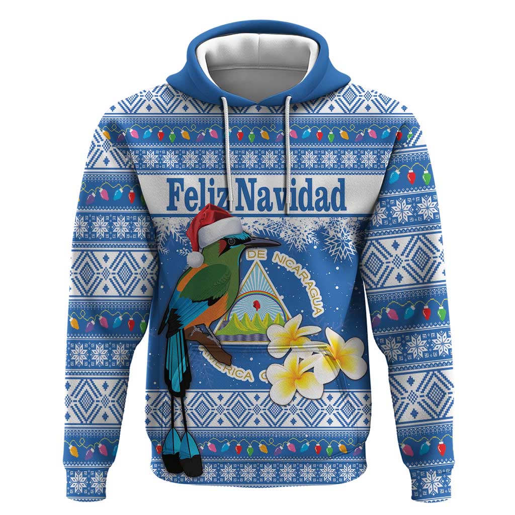 Personalized Nicaragua Christmas Hoodie Turquoise-Browed Motmot With Coat Of Arms LT18
