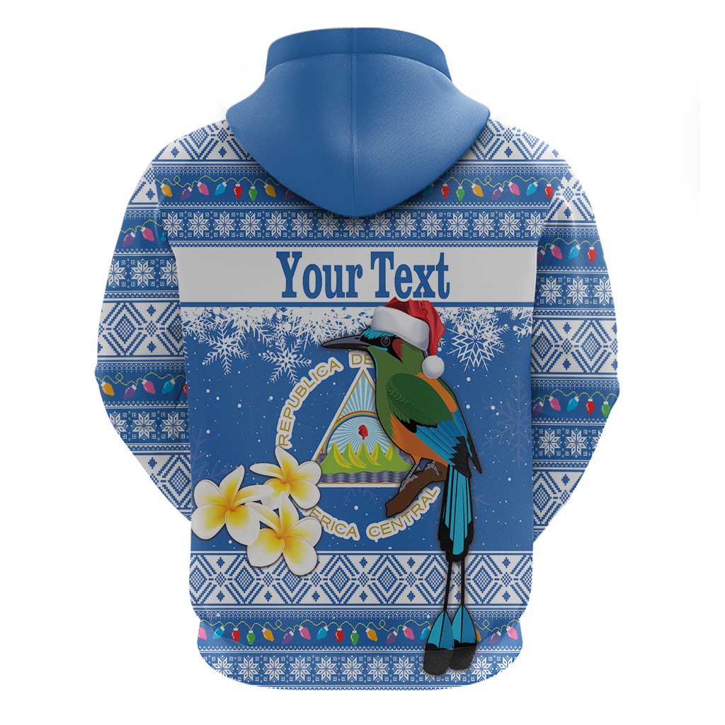 Personalized Nicaragua Christmas Hoodie Turquoise-Browed Motmot With Coat Of Arms LT18