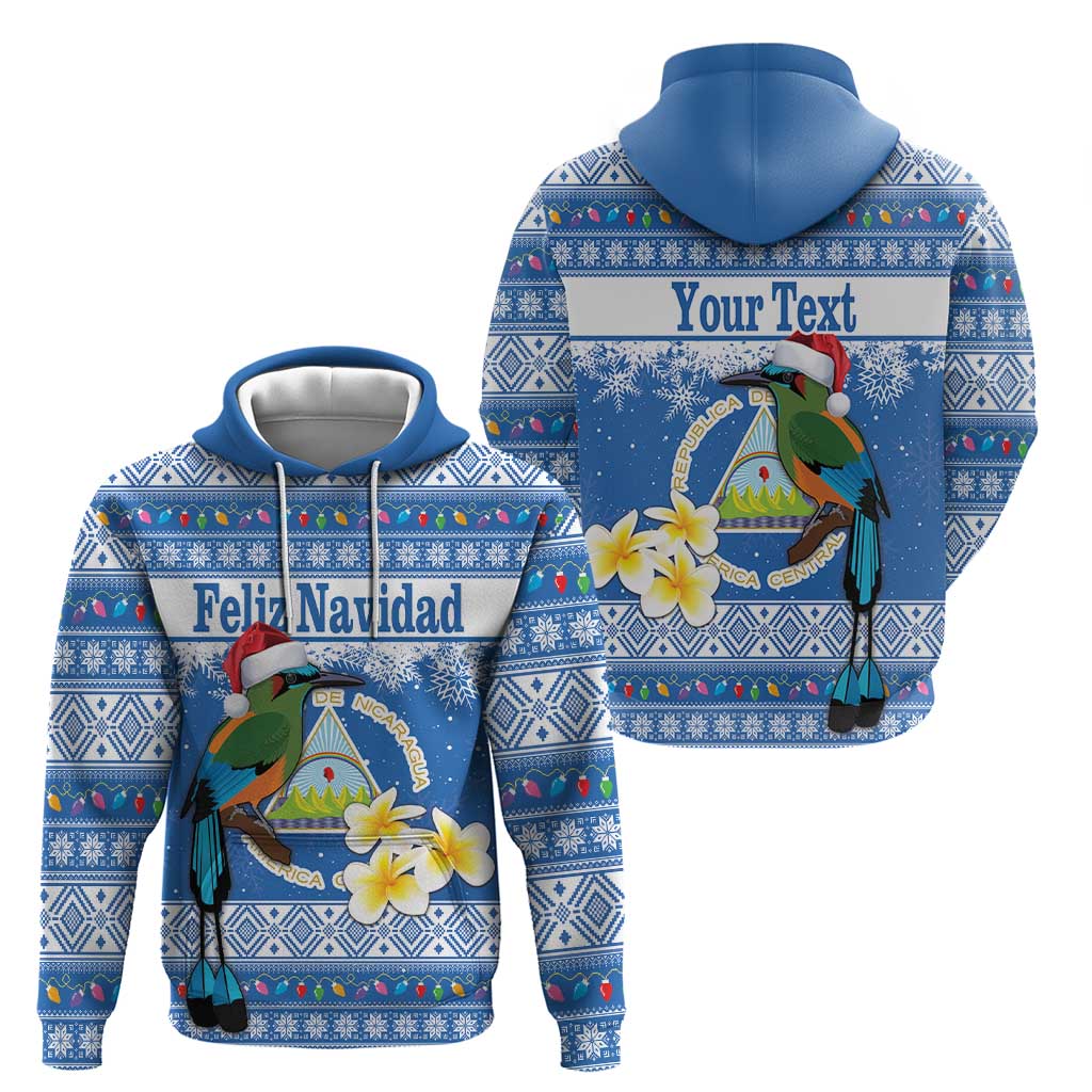 Personalized Nicaragua Christmas Hoodie Turquoise-Browed Motmot With Coat Of Arms LT18