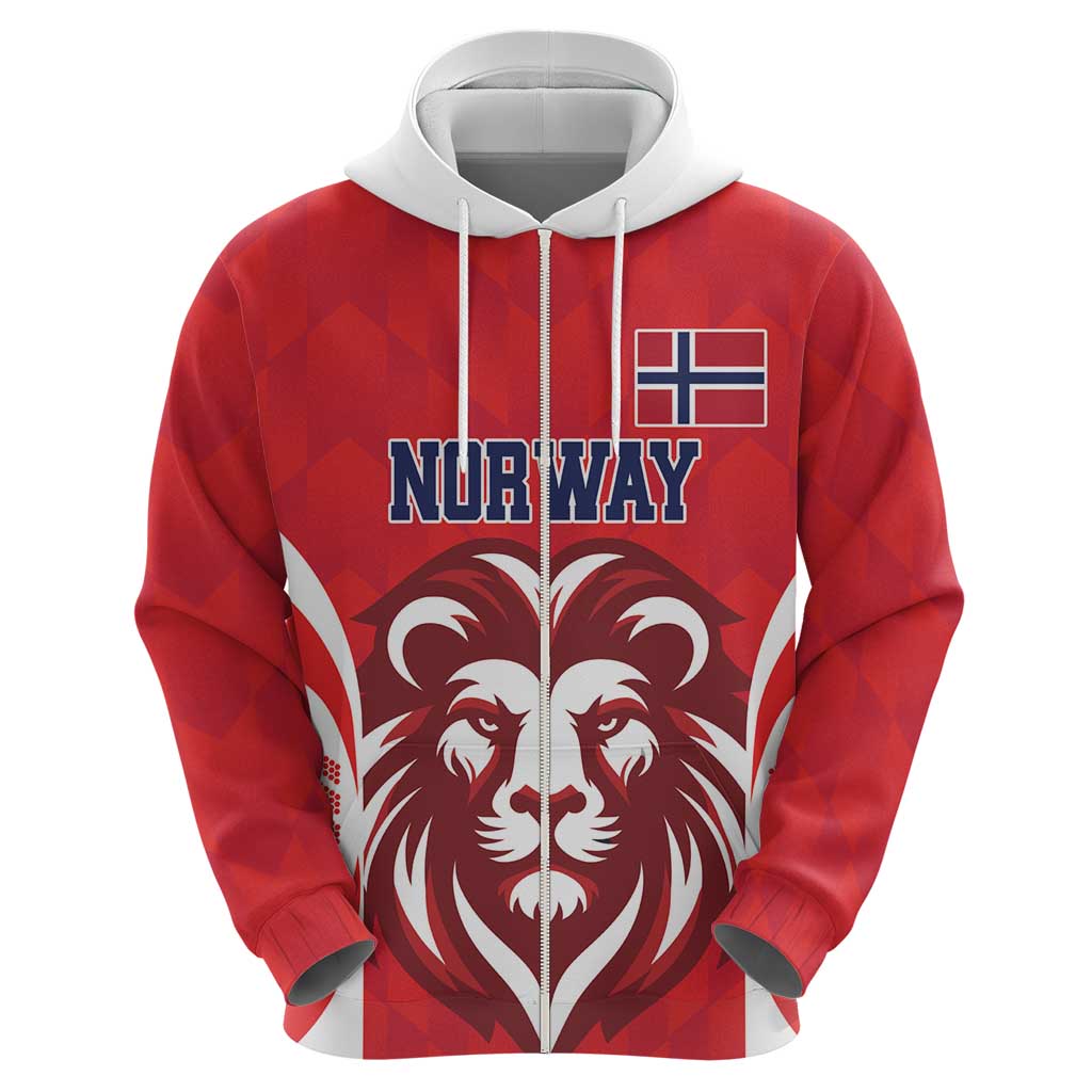 Custom Norway Football Hoodie Red Lion Football 2024 LT18