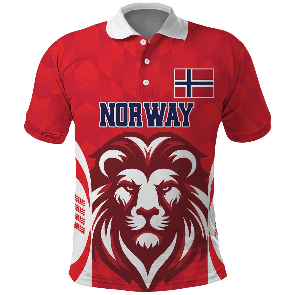 Custom Norway Football Polo Shirt Red Lion Football 2024 LT18