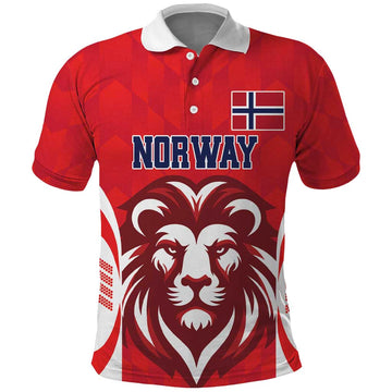 Custom Norway Football Polo Shirt Red Lion Football 2024 LT18