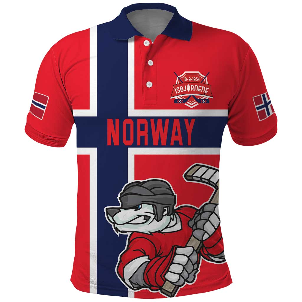 Custom Norway Hockey Polo Shirt The Polar Bears Hockey LT18