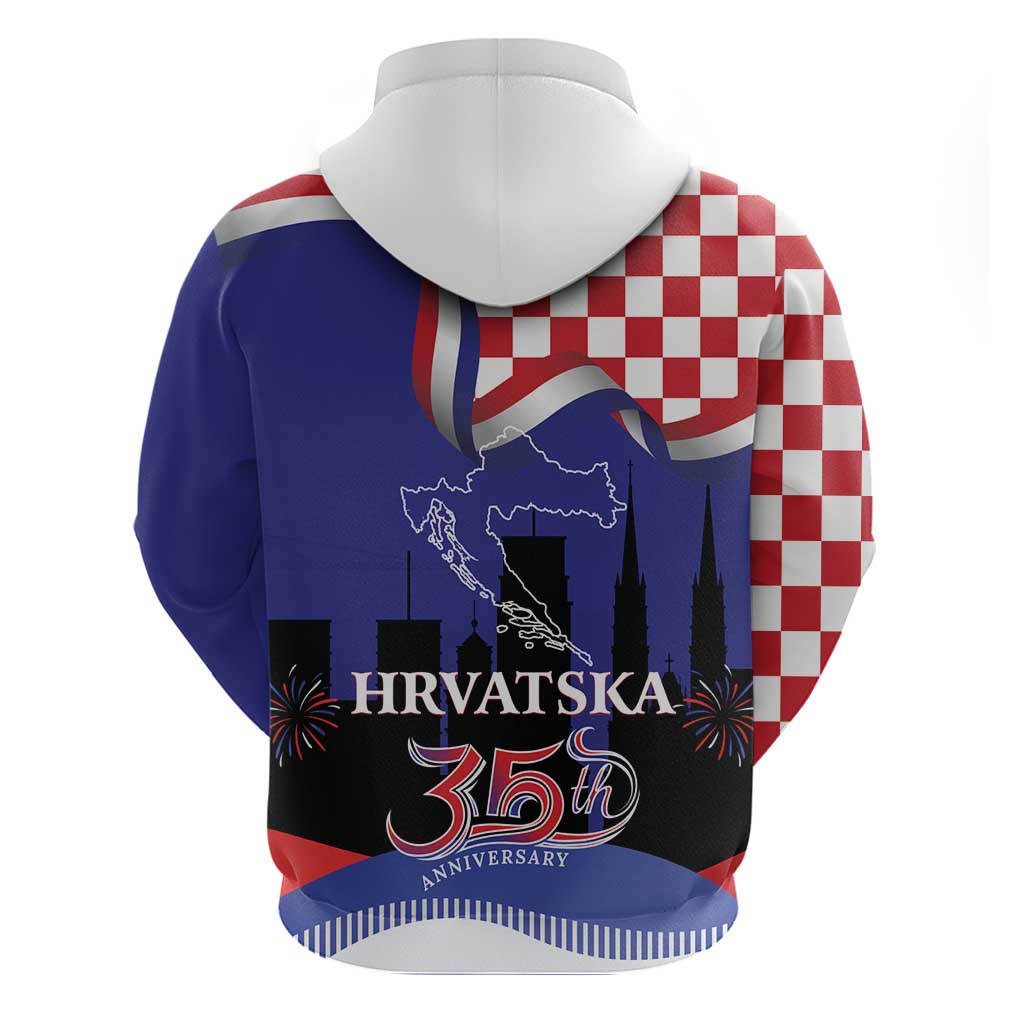 Croatia Independence Day Hoodie Hrvatska Checkerboard 35th Anniversary LT18