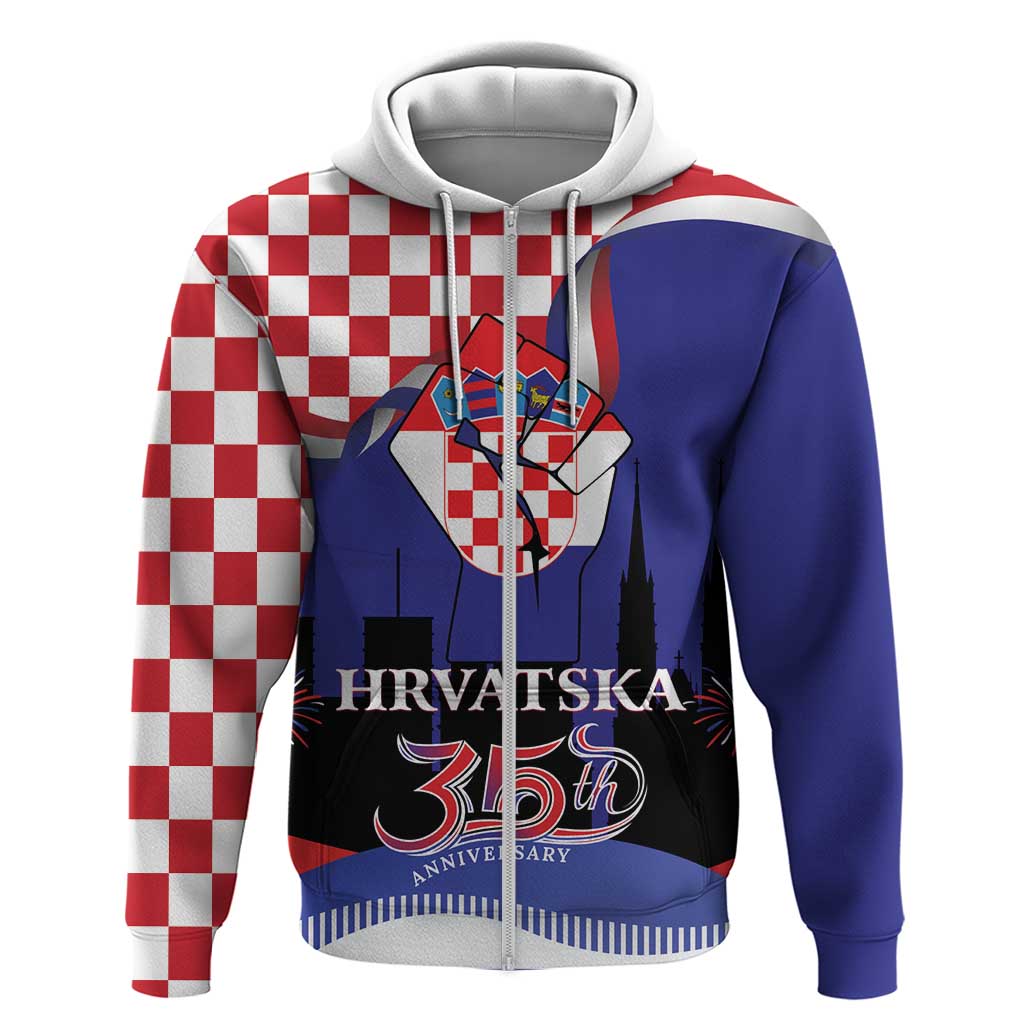 Croatia Independence Day Hoodie Hrvatska Checkerboard 35th Anniversary LT18