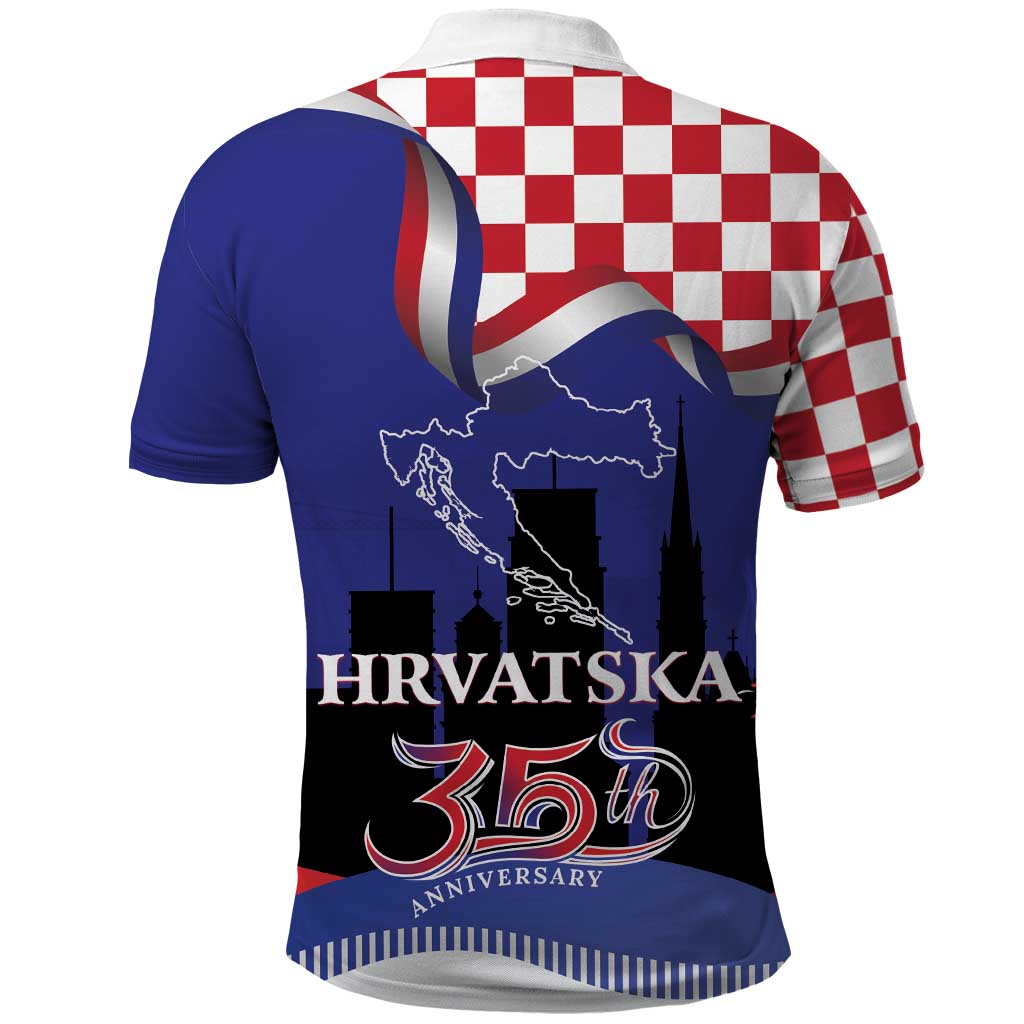 Croatia Independence Day Polo Shirt Hrvatska Checkerboard 35th Anniversary LT18