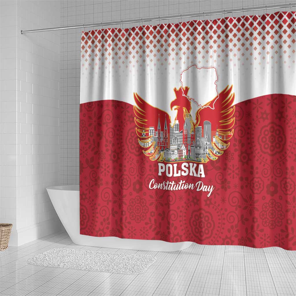 Poland Constitution Day Shower Curtain Warsaw Capital Mazurek Dabrowskiego LT18