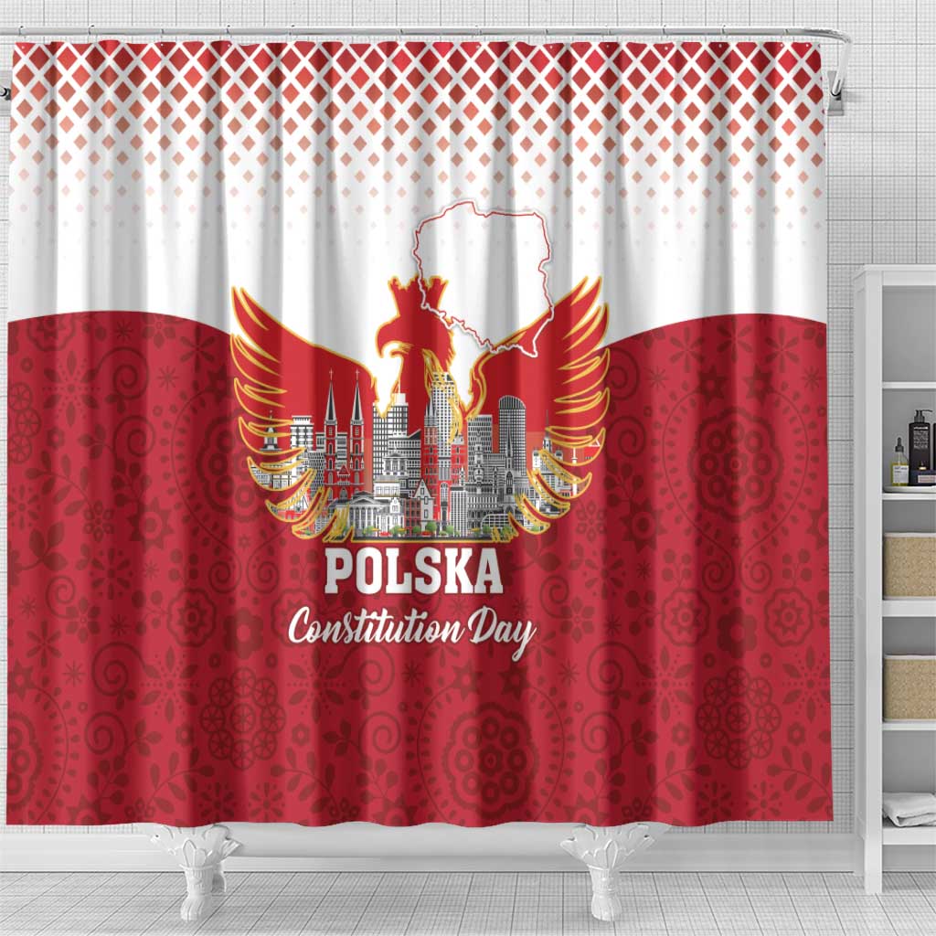 Poland Constitution Day Shower Curtain Warsaw Capital Mazurek Dabrowskiego LT18