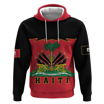 Personalized Haiti 1964 Hoodie Coat Of Arms Flag Style LT18