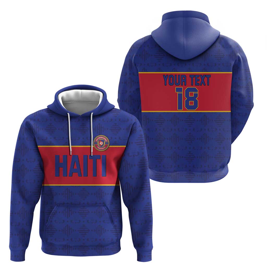 Custom Haiti Football Hoodie Le Rouge et Bleu Sporty Style LT18